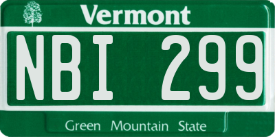 VT license plate NBI299
