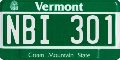 VT license plate NBI301