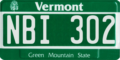 VT license plate NBI302