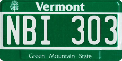 VT license plate NBI303