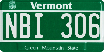 VT license plate NBI306