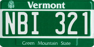 VT license plate NBI321