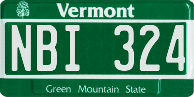 VT license plate NBI324