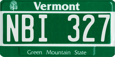 VT license plate NBI327
