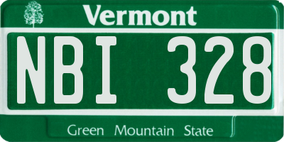 VT license plate NBI328