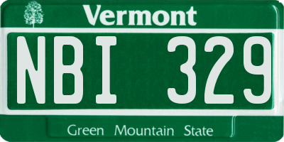 VT license plate NBI329