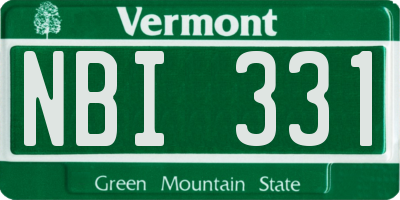 VT license plate NBI331