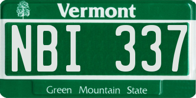 VT license plate NBI337
