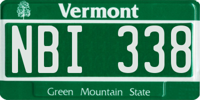 VT license plate NBI338