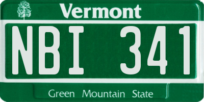VT license plate NBI341