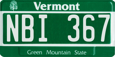 VT license plate NBI367