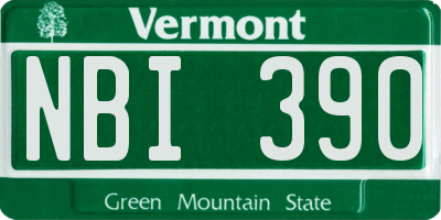 VT license plate NBI390