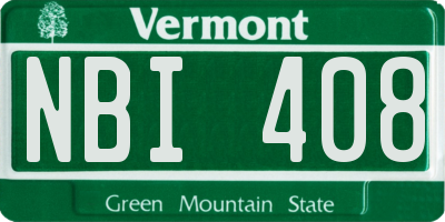 VT license plate NBI408