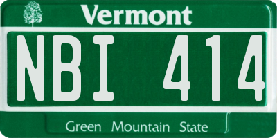 VT license plate NBI414