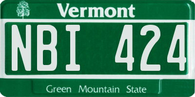 VT license plate NBI424