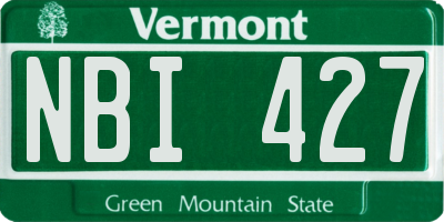 VT license plate NBI427