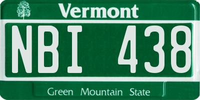 VT license plate NBI438