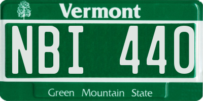 VT license plate NBI440