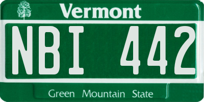 VT license plate NBI442