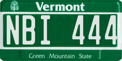 VT license plate NBI444