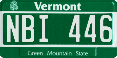 VT license plate NBI446