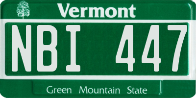 VT license plate NBI447