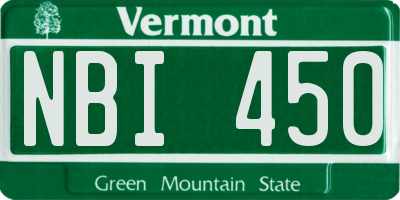 VT license plate NBI450