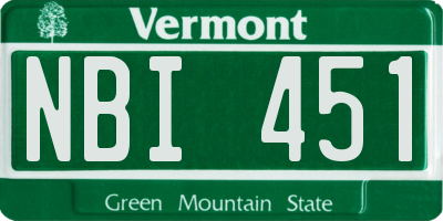 VT license plate NBI451
