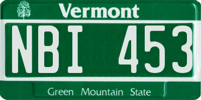VT license plate NBI453