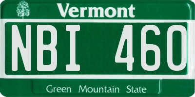 VT license plate NBI460