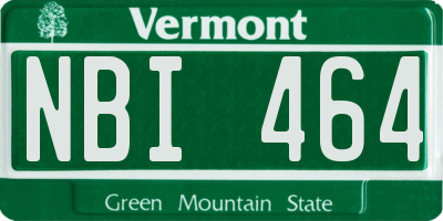VT license plate NBI464