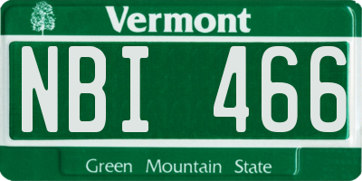 VT license plate NBI466