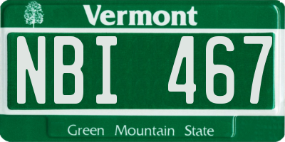 VT license plate NBI467