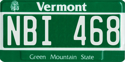 VT license plate NBI468