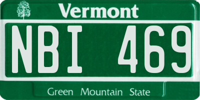 VT license plate NBI469