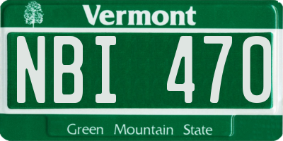 VT license plate NBI470