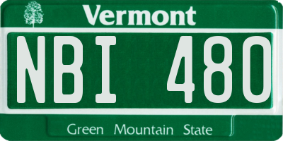 VT license plate NBI480
