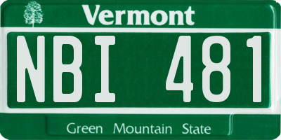 VT license plate NBI481