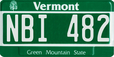 VT license plate NBI482