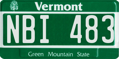 VT license plate NBI483