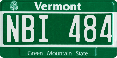 VT license plate NBI484