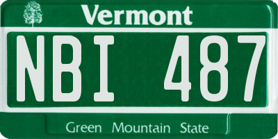 VT license plate NBI487