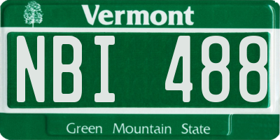 VT license plate NBI488