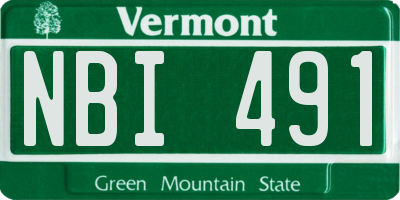VT license plate NBI491