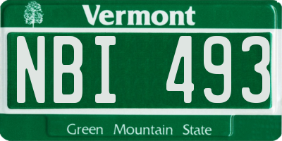 VT license plate NBI493
