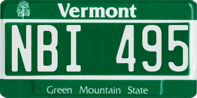 VT license plate NBI495