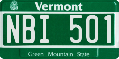 VT license plate NBI501