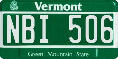 VT license plate NBI506