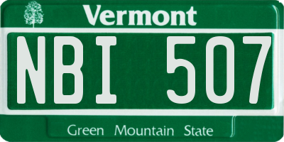 VT license plate NBI507