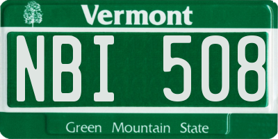 VT license plate NBI508
